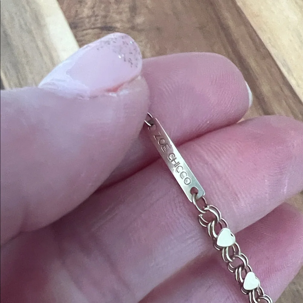 Zoe Chicco Gold Heart Link Bracelet